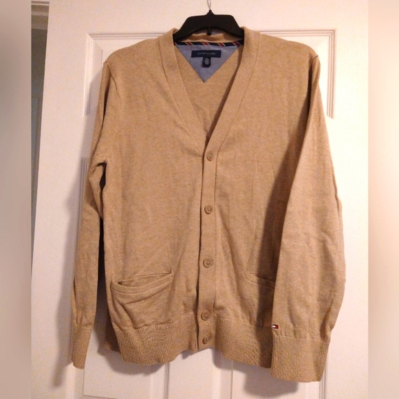 Tommy Hilfiger Tan Knit Cardigan - Picture 1 of 5